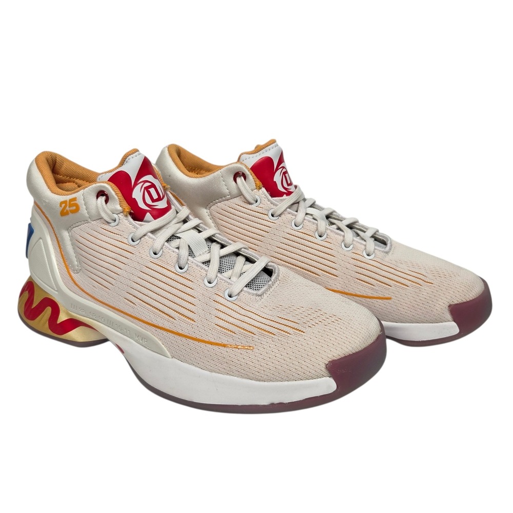 Adidas D Rose 10 × McDonald's Basketball Shoes‎ Mens 7 Cream Gold Red Sneakers